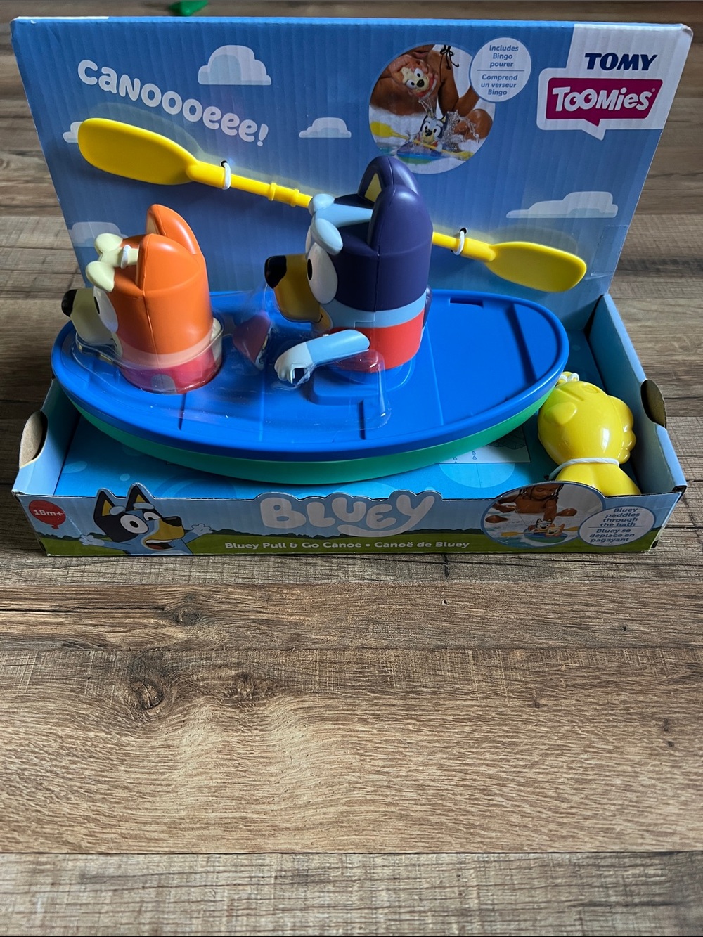 New Bluey Canoe Pull & Go Toy - Blue/Yellow